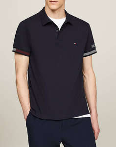 TOMMY HILFIGER FLAG CUFF SLIM POLO