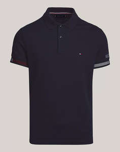 TOMMY HILFIGER FLAG CUFF SLIM POLO