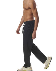 BODY ACTION MENS ESSENTIAL STRAIGHT SWEATPANTS W/ZIPPERS