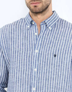 THE BOSTONIANS РИЗА ACORN ЛЕН REGULAR FIT Stripe LINEN Button-down Regular Fit