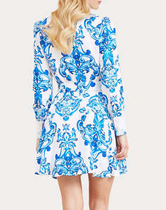 GUESS MARCIANO BLUE NOTE DRESS ДАМСКА РОКЛЯ