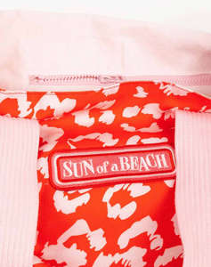 SUN OF A BEACH Red Leopard | Tote Beach Bag (Размери: 53 x 36 x 11 см)