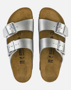 BIRKENSTOCK SYNTHETICS ARIZONA BF SILVER 35 - 43 NARROW SEASONAL CLASSIC ADULTS TEX WOMENS SHOE