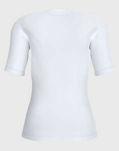 CALVIN KLEIN BLOUSE WOVEN LABEL RIB V-NECK TEE