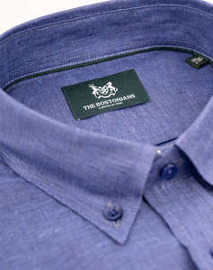 THE BOSTONIANS РИЗА ЛЕН REGULAR FIT Plain LINEN Button-down Regular Fit