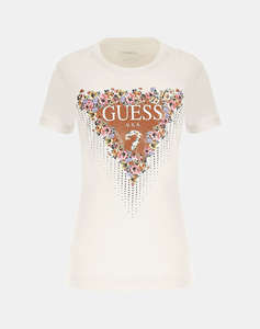 GUESS SS CN BOUQUET TRIANGLE TEE WOMENS T-SHIRT