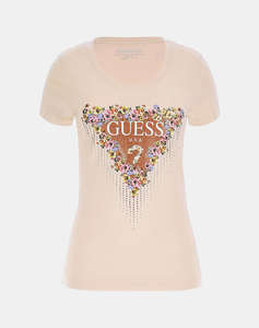 GUESS SS CN BOUQUET TRIANGLE TEE WOMENS T-SHIRT