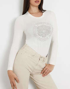 GUESS LS CN PEONY STAMP TEE WOMENS T-SHIRT