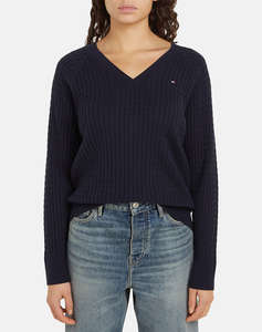 TOMMY HILFIGER CO CABLE V-NK SWEATER