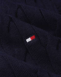 TOMMY HILFIGER CLASSIC COTTON CABLE ZIP MOCK