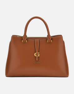 GUESS KUBA TRI COMPARTMENT SATCHEL ДАМСКА ЧАНТА (Размери: 34 x 10 x 21 см.)