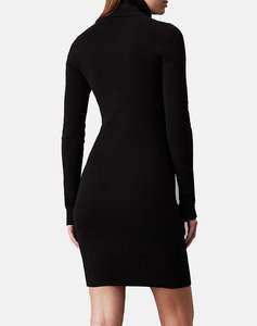 CALVIN KLEIN WOVEN LABEL TIGHT SWEATER DRESS