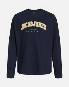 JACK&JONES JJECALEB VARSITY TEE LS O-NECK JNR