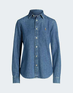 RALPH LAUREN LS CRLTE ST-LONG SLEEVE-BUTTON FRONT SHIRT