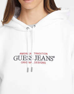 GUESS JEANS GJ HOOD OS AMERICAN - ORGANIC CO/PL SOFT FLEECE 350 SWEATSHIRTS W