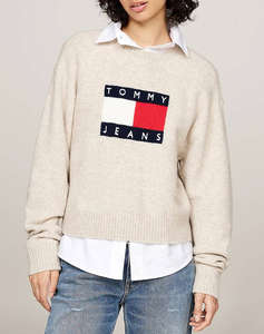 TOMMY JEANS TJW MELANGE FLAG SWEATER EXT