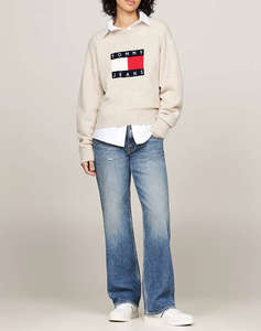 TOMMY JEANS TJW MELANGE FLAG SWEATER EXT