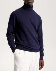 TOMMY HILFIGER PIMA ORG CTN CASHMERE ROLL NECK