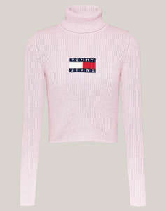 TOMMY JEANS TJW MELANGE TRTLNCK FLAG SWEATER