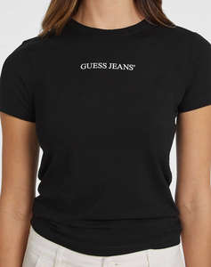 GUESS JEANS GJ SS CN SLIM LOGO P - MID ORGANIC STRETCH JERSEY 180 BLOUSE W