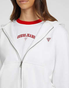 GUESS JEANS GJ ZIP HOOD REG MINI - ORGANIC CO/PL SOFT FLEECE 350 SWEATSHIRTS W