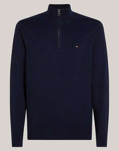 TOMMY HILFIGER PIMA ORG CTN CASHMERE ZIP MOCK