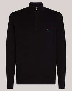 TOMMY HILFIGER PIMA ORG CTN CASHMERE ZIP MOCK