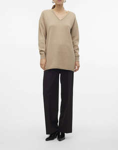 VERO MODA VMGOLD ROLL LS LONG V-NECK PULLOVER GA