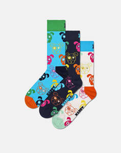 HAPPY SOCKS 3-Pack Mixed Dog Socks Gift Set