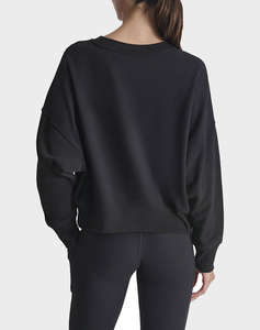 DKNY DP4T9968 LOGO ПУЛОВЕР С ДЪЛЪГ РЪКАВ DKNY