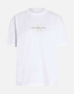 CALVIN KLEIN TEXTURED MONOLOGO BOYFRIEND TEE