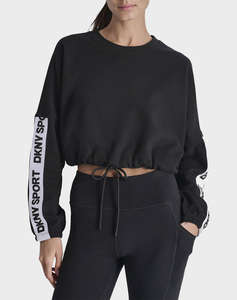 DKNY DP4T9939 LOGO ПУЛОВЕР С ДЪЛЪГ РЪКАВ DKNY