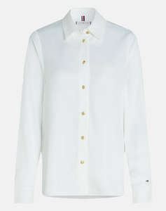 TOMMY HILFIGER GOLD BUTTON VISCOSE LS SHIRT