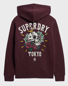 SUPERDRY D1 OVIN TATTOO BACK GRAPHIC LOOSE HOOD MENS SWEATSHIRT