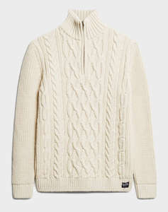 SUPERDRY D1 OVIN JACOB CABLE KNIT HALF ZIP MENS KNIT