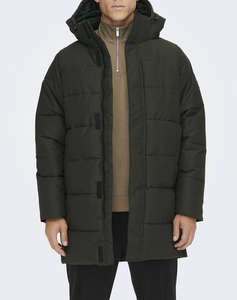 ONLY&SONS ONSCARL LIFE LONG QUILTED COAT OTW NOOS