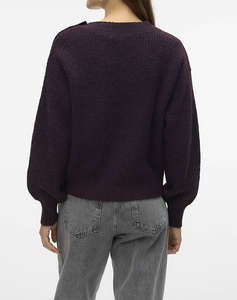 VERO MODA VMMEILANI LS O-NECK BUTTON PULLOVER GA