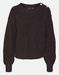 VERO MODA VMMEILANI LS O-NECK BUTTON PULLOVER GA