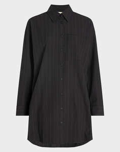 CALVIN KLEIN SOFT CREPE PINSTRIPE SHIRT DRESS