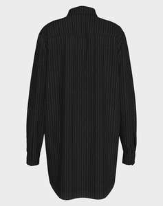 CALVIN KLEIN SOFT CREPE PINSTRIPE SHIRT DRESS