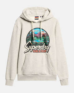 SUPERDRY TRAVEL POSTCARD GRAPHIC HOOD SWEATSHIRTS