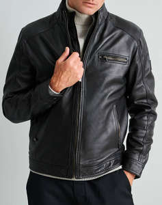 NAVY&GREEN LEATHER JACKET