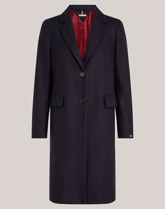 TOMMY HILFIGER WOOL BLEND CLASSIC COAT