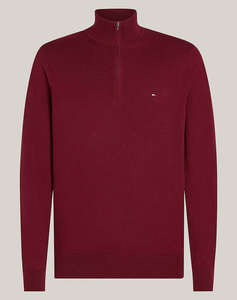 TOMMY HILFIGER PIMA ORG CTN CASHMERE ZIP MOCK