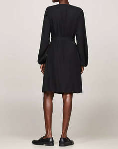 TOMMY HILFIGER FLUID VIS GATHERED BELTED DRESS