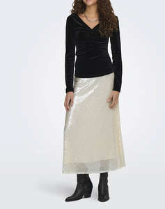 ONLY ONLCARIN SEQUINS A-SHAPE SKIRT WVN