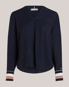 TOMMY HILFIGER GLOBAL STP VISCOSE RLXD BLOUSE