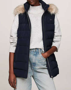 TOMMY HILFIGER HERITAGE DOWN TYRA VEST WITH FUR