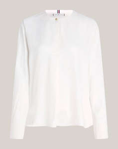 TOMMY HILFIGER FLUID VISCOSE V-NECK RLXD BLOUSE