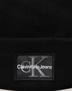 CALVIN KLEIN MONO LOGO PATCH BEANIE WARM